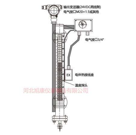 电伴热磁浮子液位计接线图
